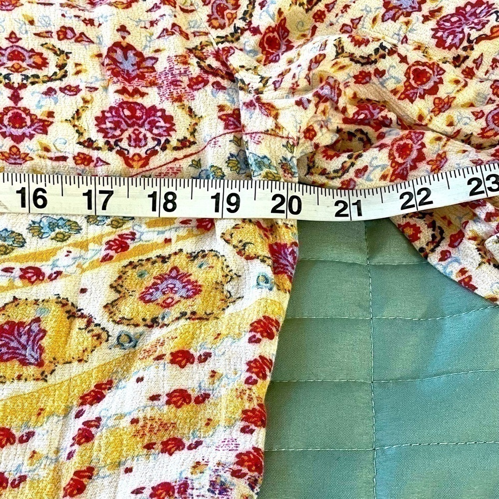 Boho Half Button Down Flowy Printed Top - image 8